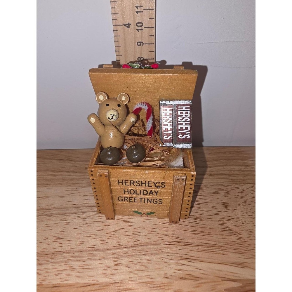vintage Hershey's Milk Chocolate Bar and Teddy Bear holiday ornament